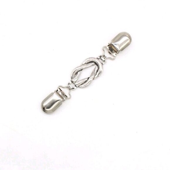 2Pcs/Set Women's Alloy Clothes Clips With Chain - Picture 7 of 9